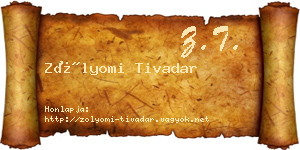 Zólyomi Tivadar névjegykártya